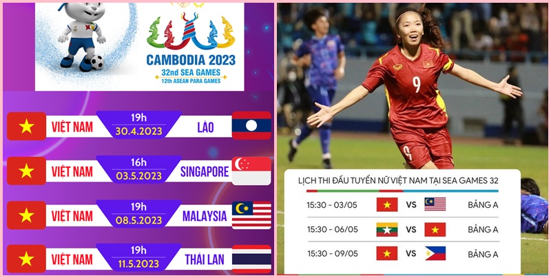 Lịch thi đấu bóng đá nam và nữ Sea Games 32